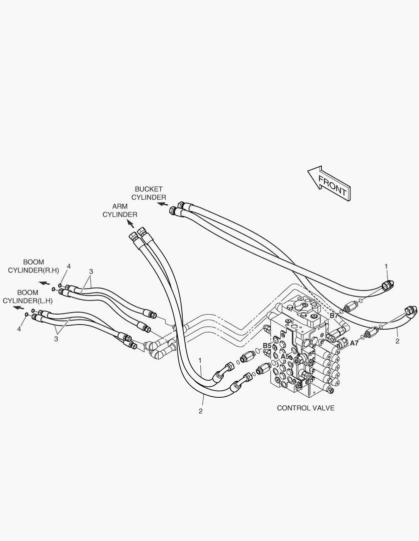 1290 MAIN PIPING(4) - ARM & BUCKET