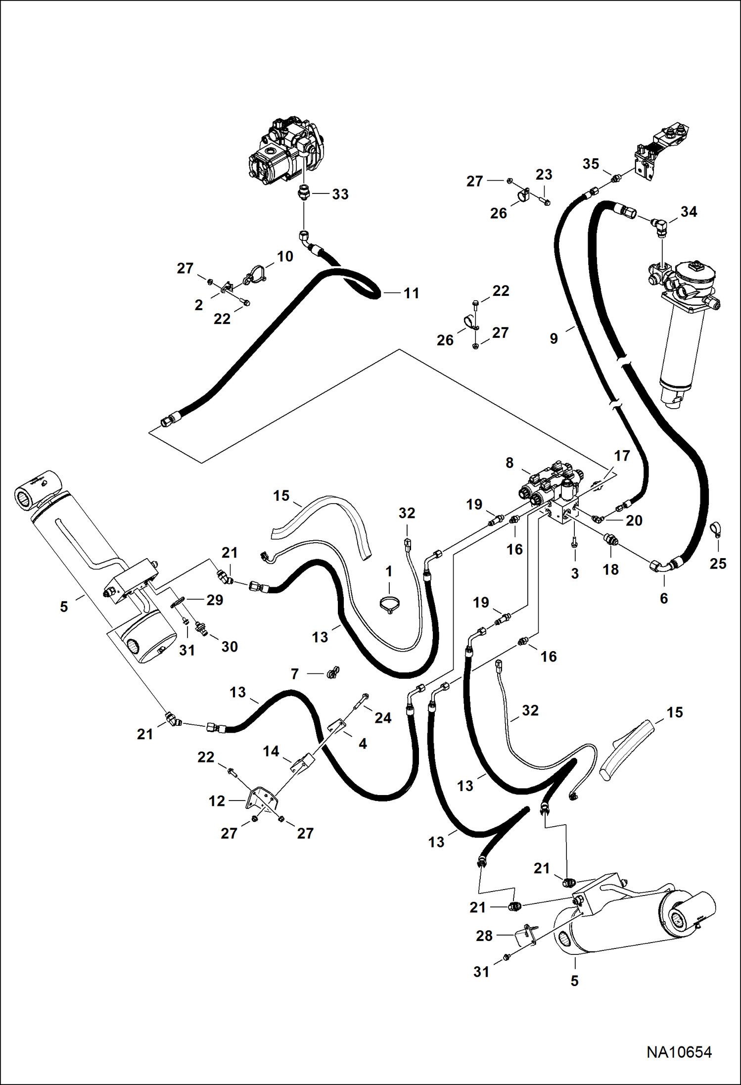 СХЕМА ГИДРАВЛИЧЕСКОЙ СИСТЕМЫ (СТАБИЛИЗАТОРЫ)