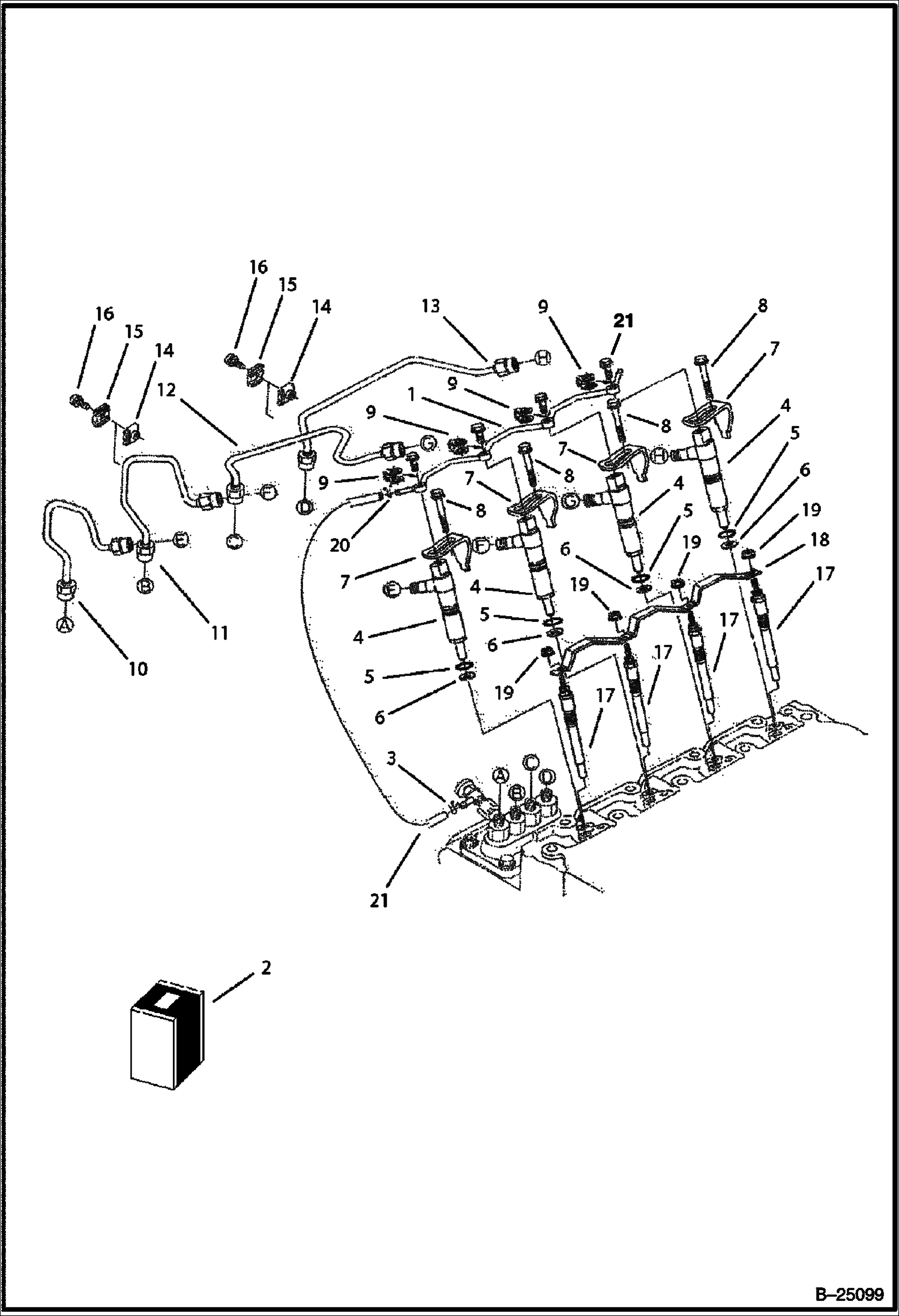 ДЕРЖАТЕЛЬ ФОРСУНКИ И ЗАПАЛЬНАЯ СВЕЧА (TIER II) (СЕРИЙНЫЙ НОМЕР 5732 11001 И ВЫШЕ)