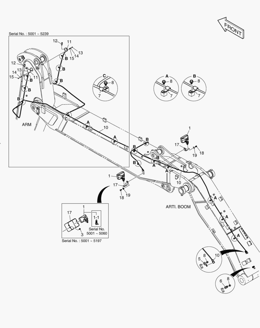 РАБОЧАЯ ФАРА - ШАРНИРНАЯ СТРЕЛА