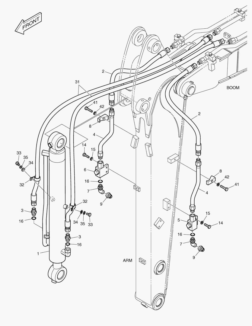 ГИДРОСИСТЕМА РУКОЯТИ - РУКОЯТЬ 1.48 м