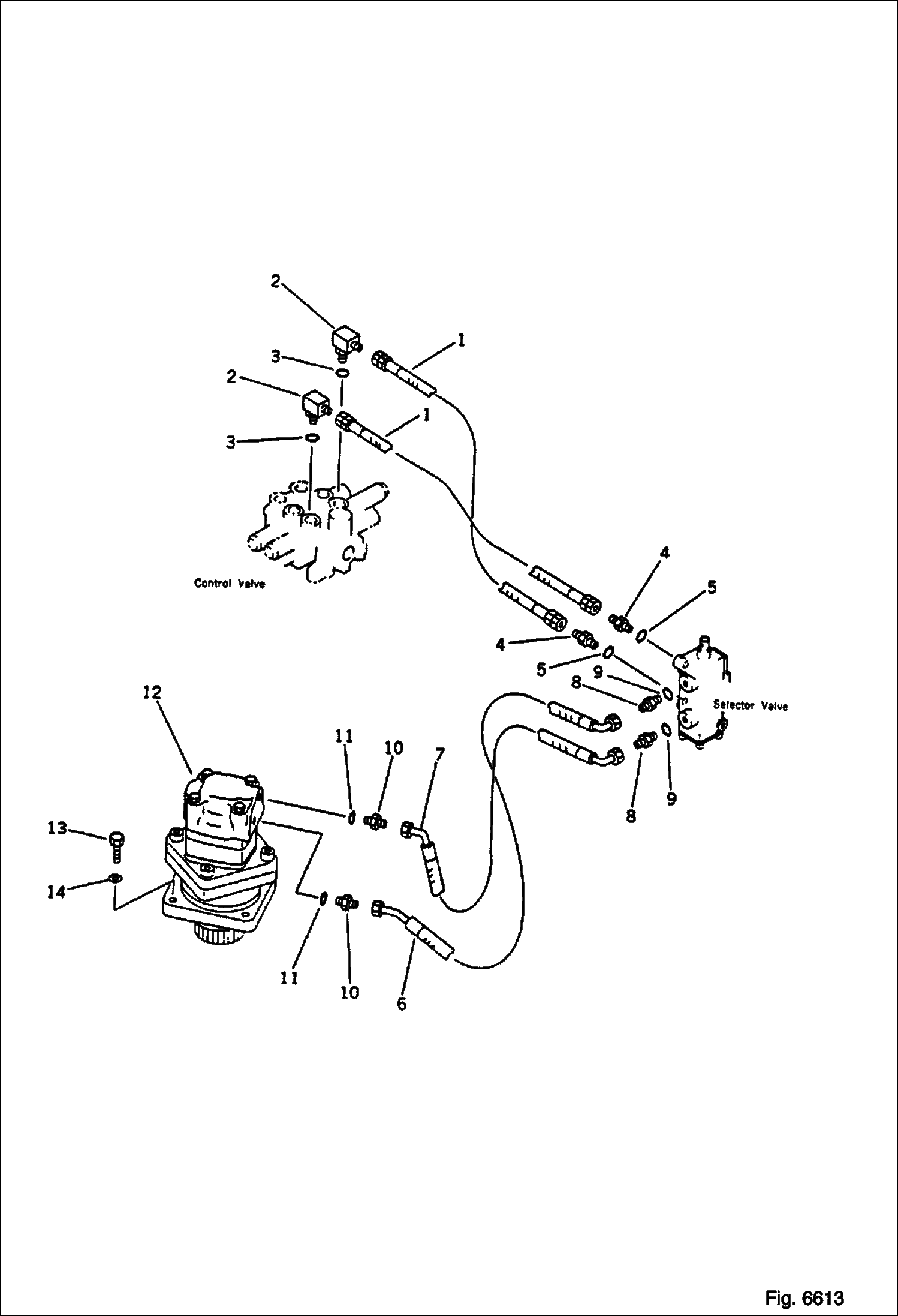 Схема ТРУБОПРОВОД ГИДРАВЛИЧЕСКОЙ СИСТЕМЫ (ГИДРОМОТОР ПОВОРОТНОЙ ПЛАТФОРМЫ)