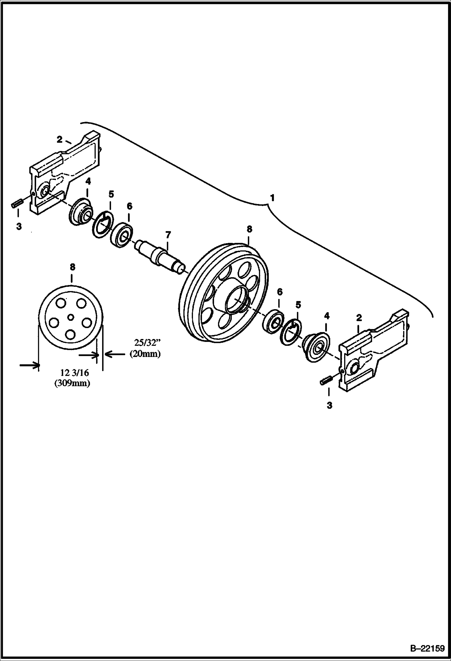 ПЕРЕДНЕЕ НАТЯЖНОЕ КОЛЕСО (С ОТВЕРСТИЕМ В НАТЯЖНОМ КОЛЕСЕ)