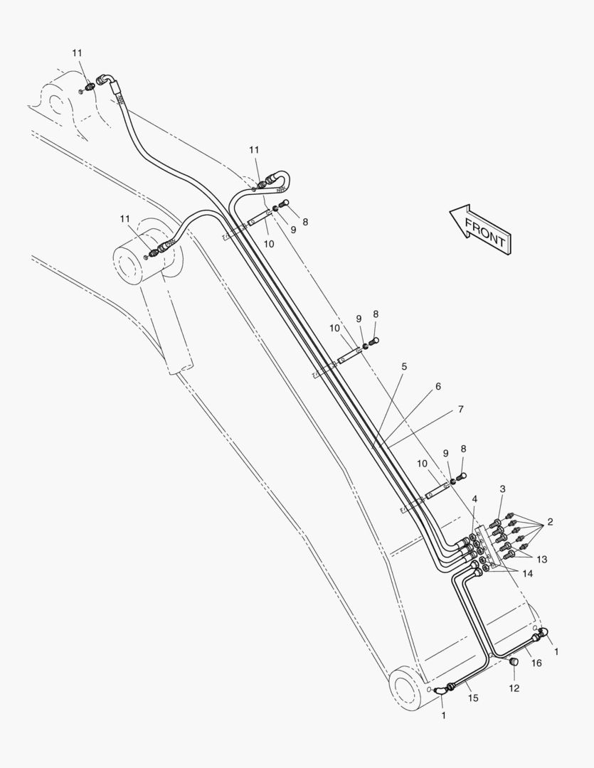 Схема ПЕРЕДНИЙ ТРУБОПРОВОД СМАЗОЧНОЙ СИСТЕМЫ