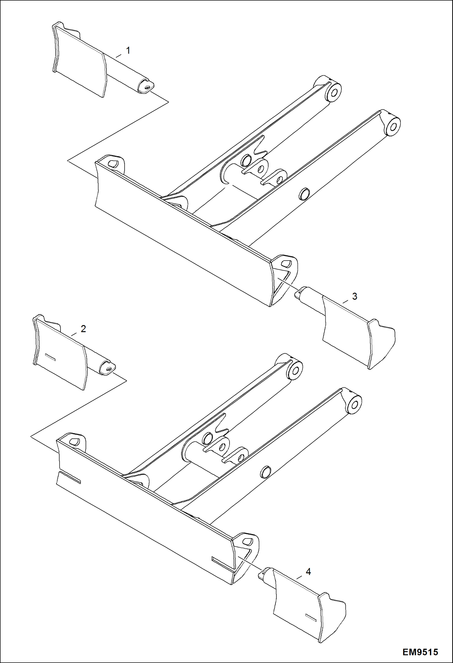УДЛИНИТЕЛИ ОТВАЛОВ (ПОДСТАВКА) (ТОЛЬКО ДЛЯ РАЗДВИЖНОГО ДЛИННОГО ЛЕЗВИЯ)
