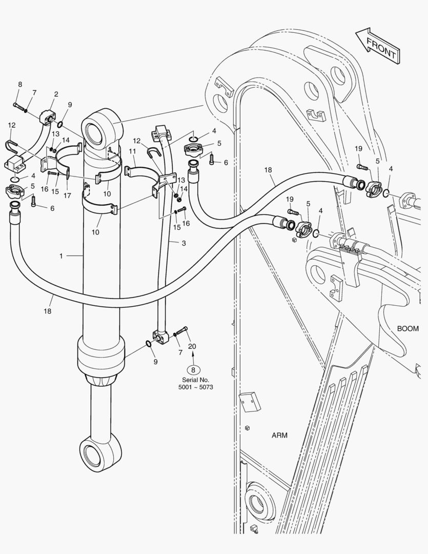 ГИДРОСИСТЕМА РУКОЯТИ - РУКОЯТЬ 2.9 м(СТРЕЛА 6.65 м)