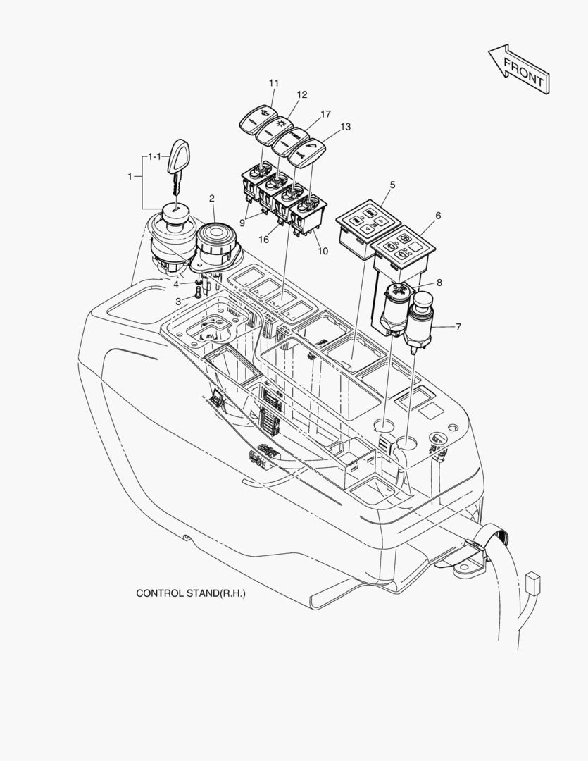 Схема ЭЛЕКТРИЧЕСКИЕ ЗАПЧАСТИ - ПУЛЬТ УПРАВЛЕНИЯ(СИСТЕМА ЗАЩИТЫ ПРИ ОПРОКИДЫВАНИИ)