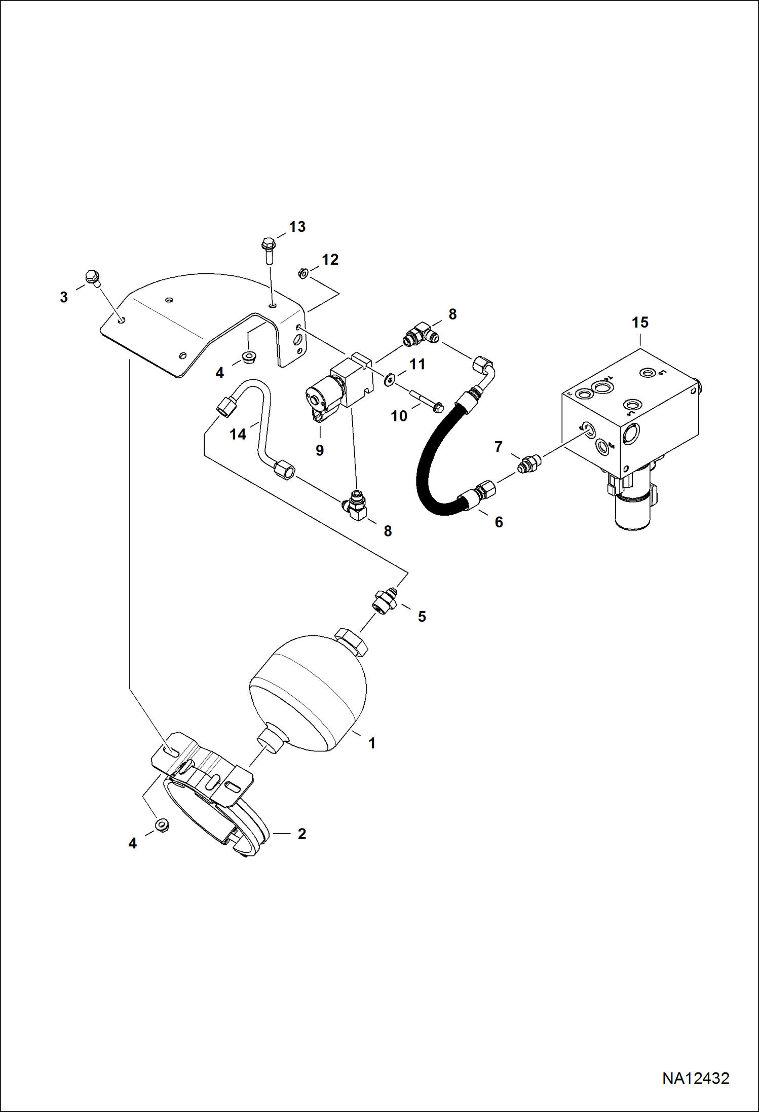 СХЕМА ГИДРАВЛИЧЕСКОЙ СИСТЕМЫ (АККУМУЛЯТОР) (ИТАЛИЯ)