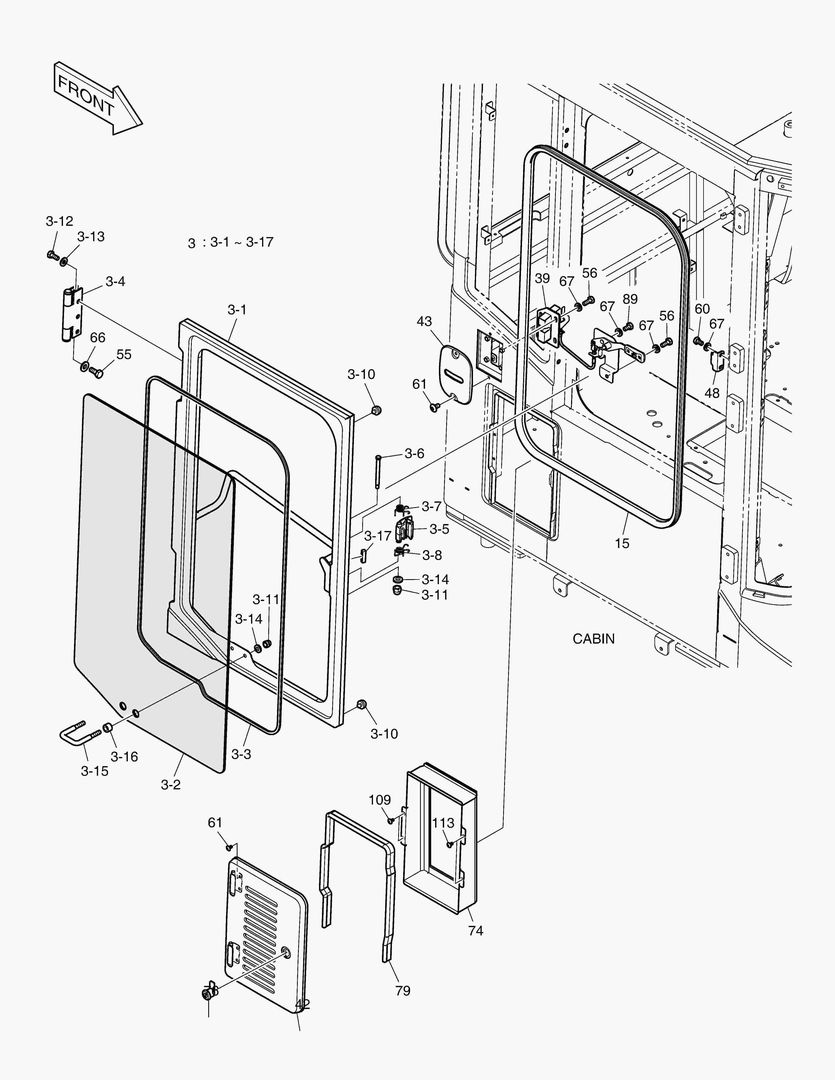 6340 CABIN(5) - DOOR ASS`Y(R.H)