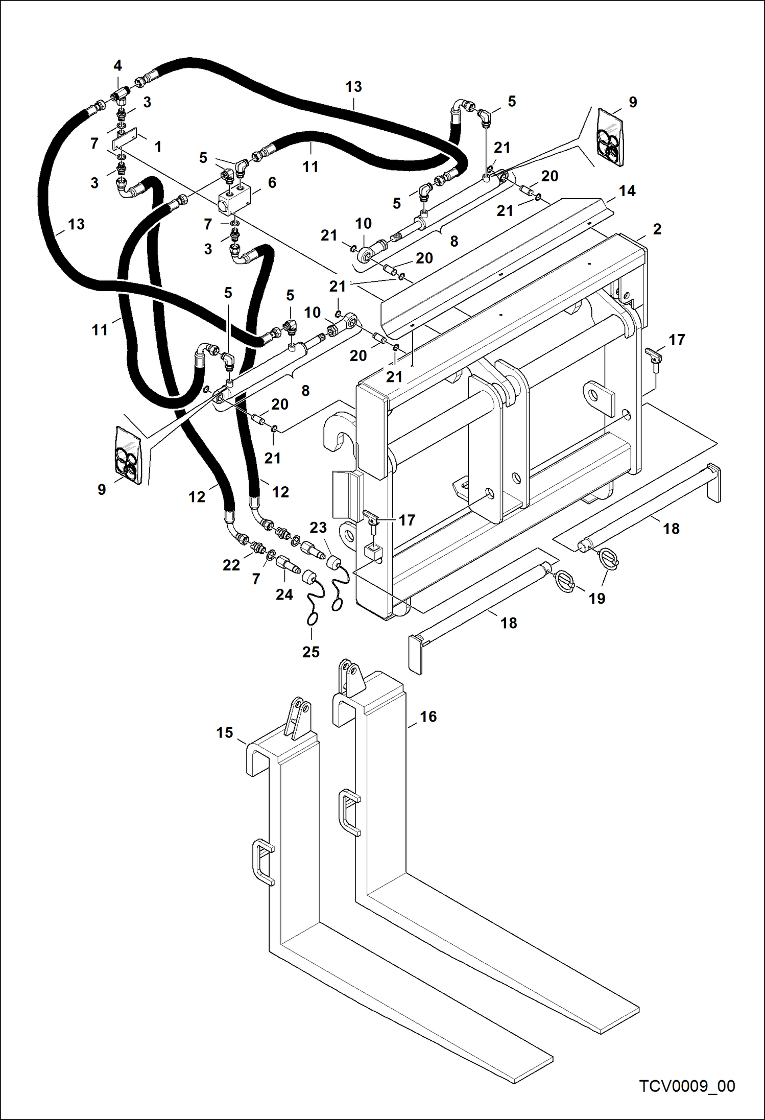 Схема ПОЗИЦИОНЕР ВИЛ С 3.8T ВИЛАМИ (BCV8092)