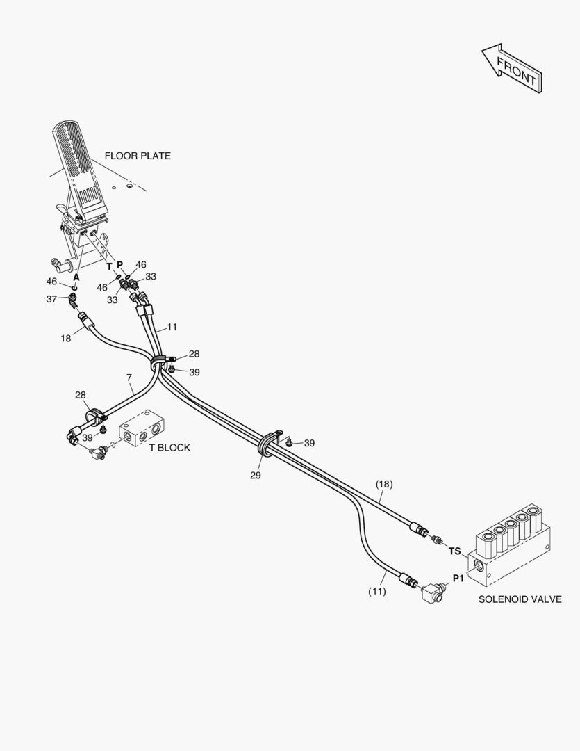 7700 PILOT PIPING(4) - ACCELLERATOR - ROPS