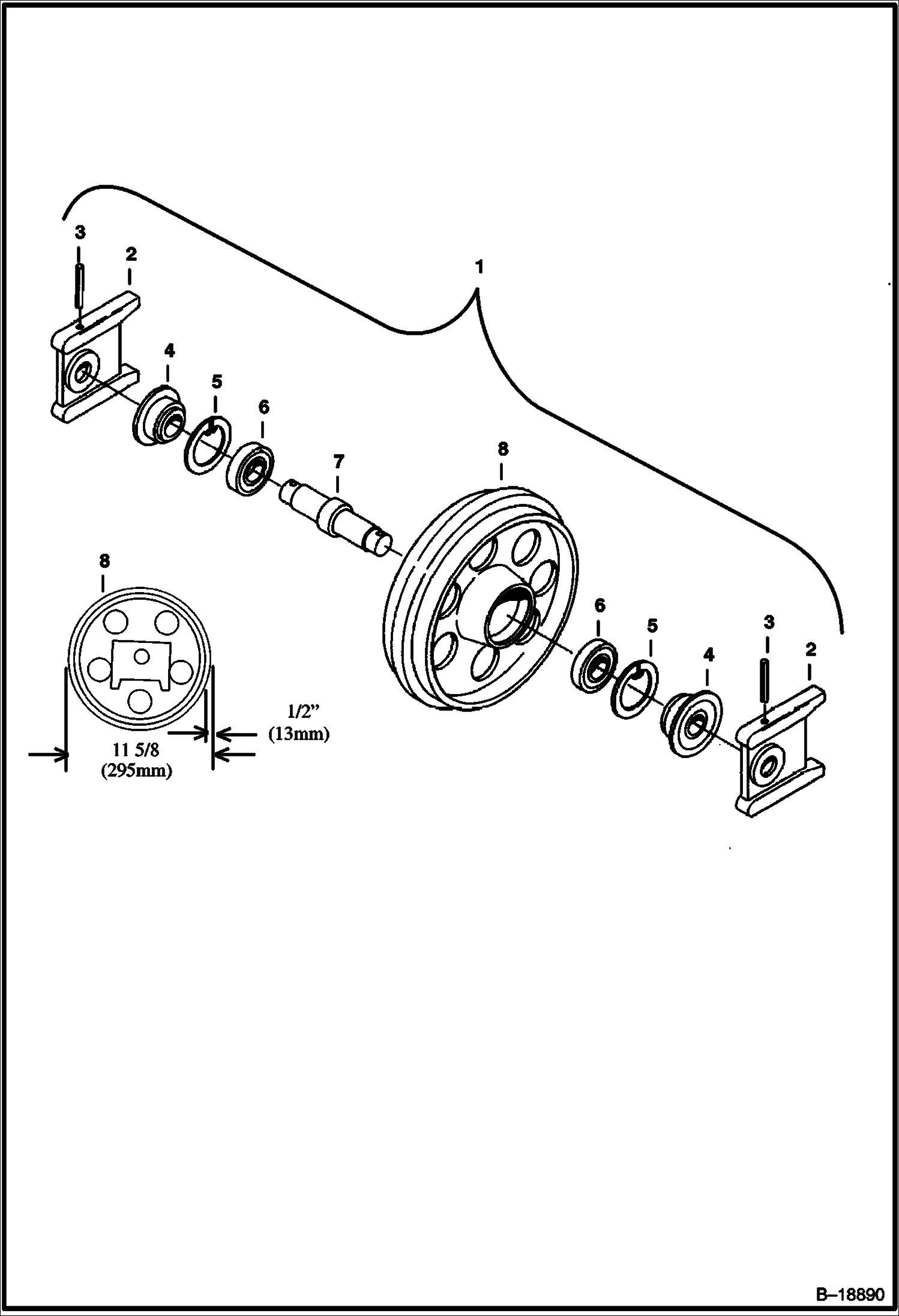 ПЕРЕДНЕЕ НАТЯЖНОЕ КОЛЕСО (БЕЗ ПРОБКИ ОТВЕРСТИЯ ДЛЯ СПУСКА МАСЛА)