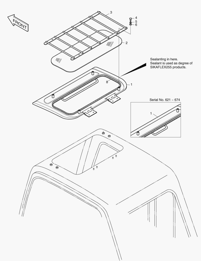 Спецтехника 6730 SUN ROOF ASS`Y [621~]