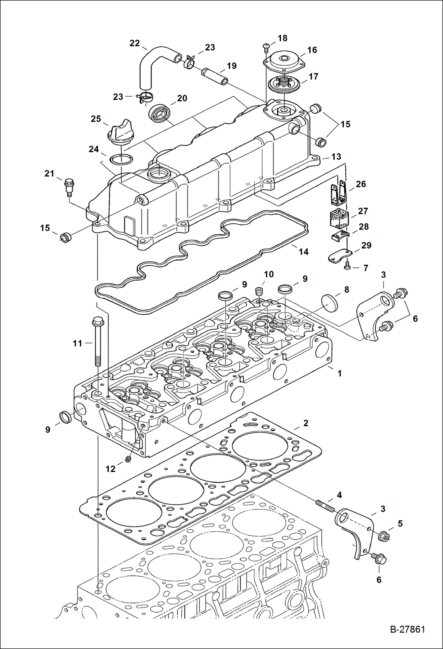 ГОЛОВКА ЦИЛИНДРА И КРЫШКА (KUBOTA)