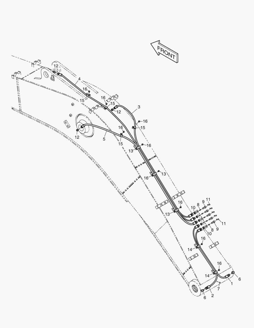 ТРУБОПРОВОД СМАЗОЧНОЙ СИСТЕМЫ - СТРЕЛА 4.6 м