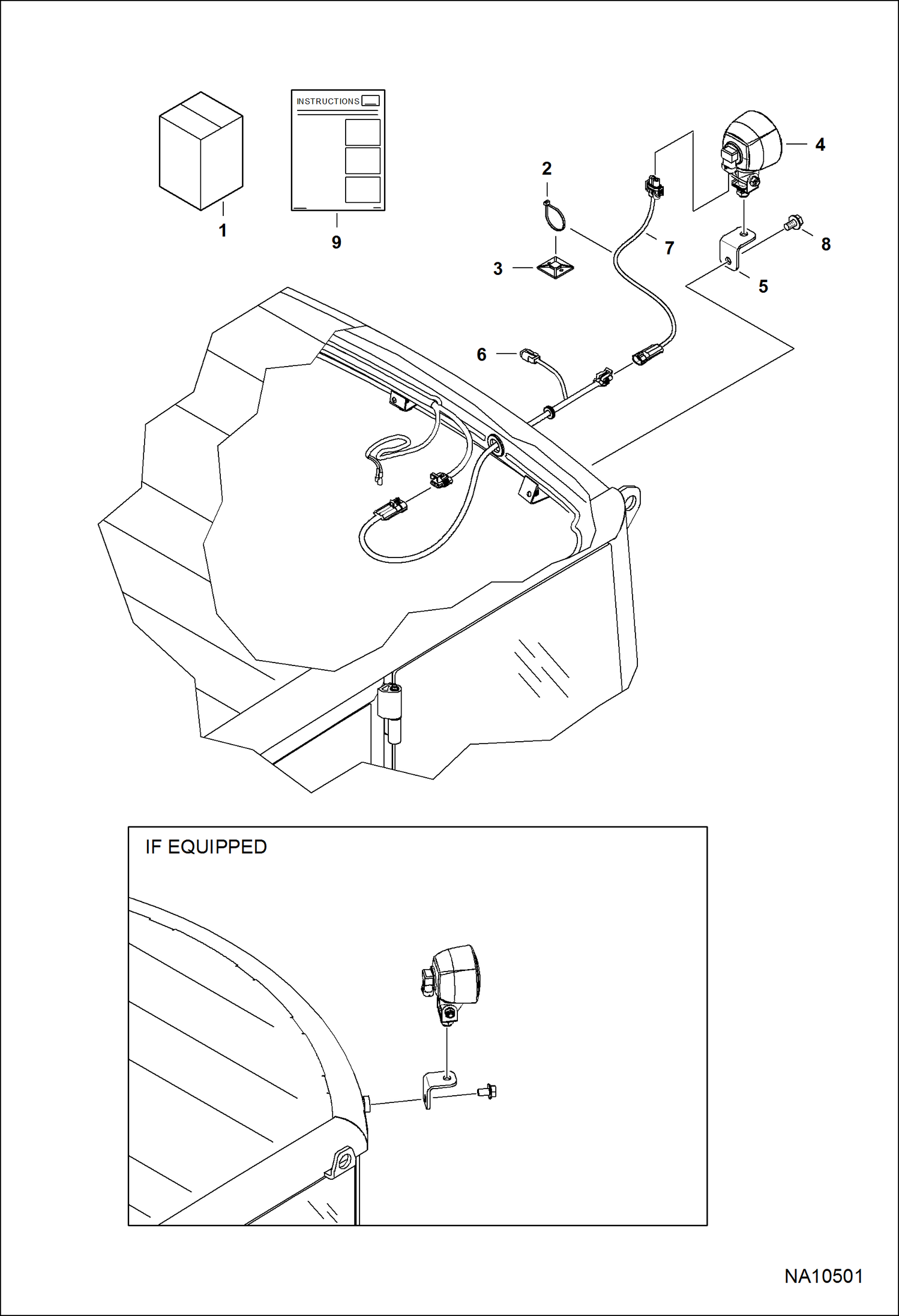 Схема КОМПЛЕКТ ДЕТАЛЕЙ РАБОЧЕГО ОСВЕЩЕНИЯ (КАБИНА) (ЗАДНИЙ)