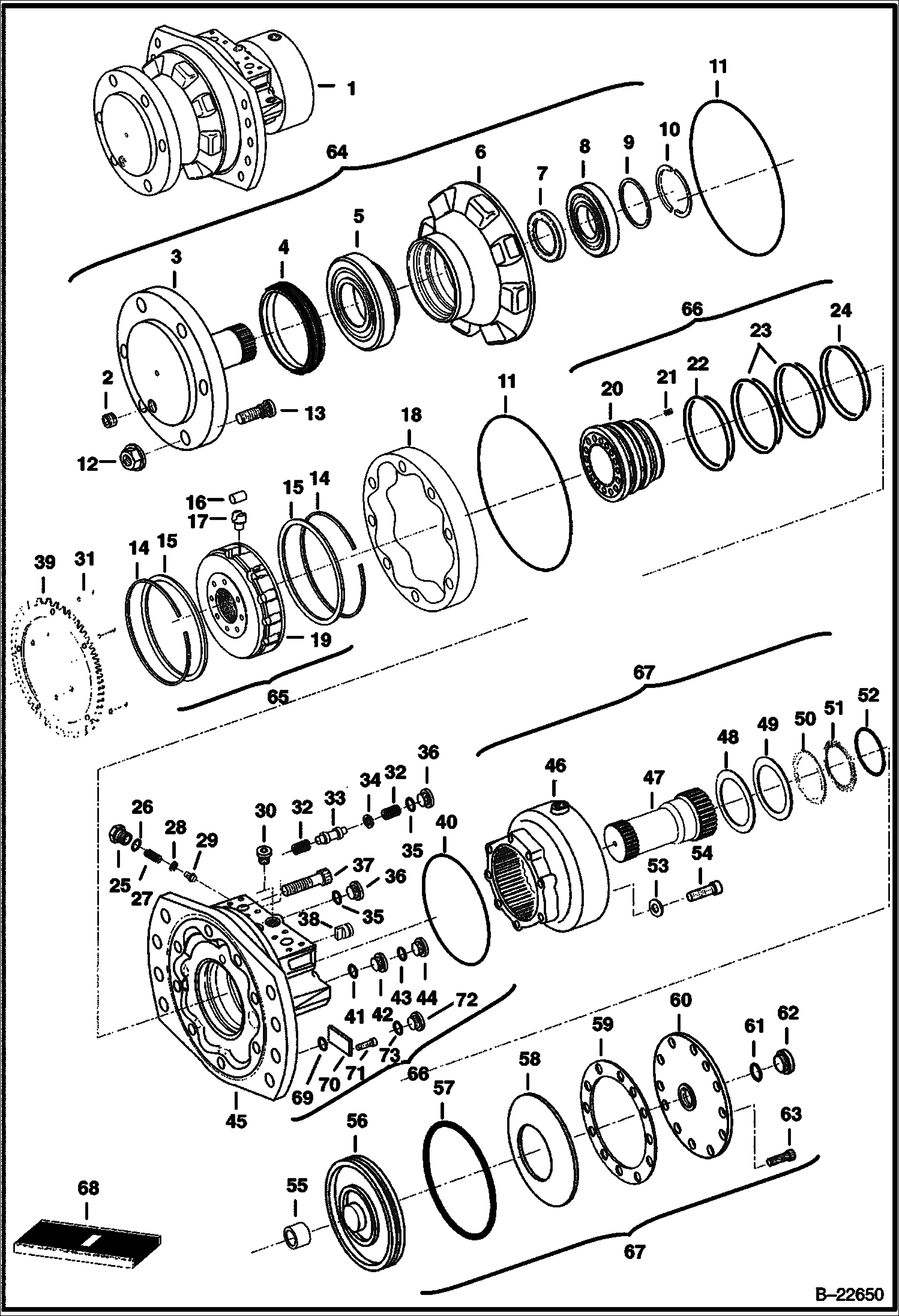 ГИДРОСТАТИЧЕСКИЙ ДВИГАТЕЛЬ И ТОРМОЗ (СЕРИЙНЫЙ НОМЕР 525611054-13797, 525711003-12110)