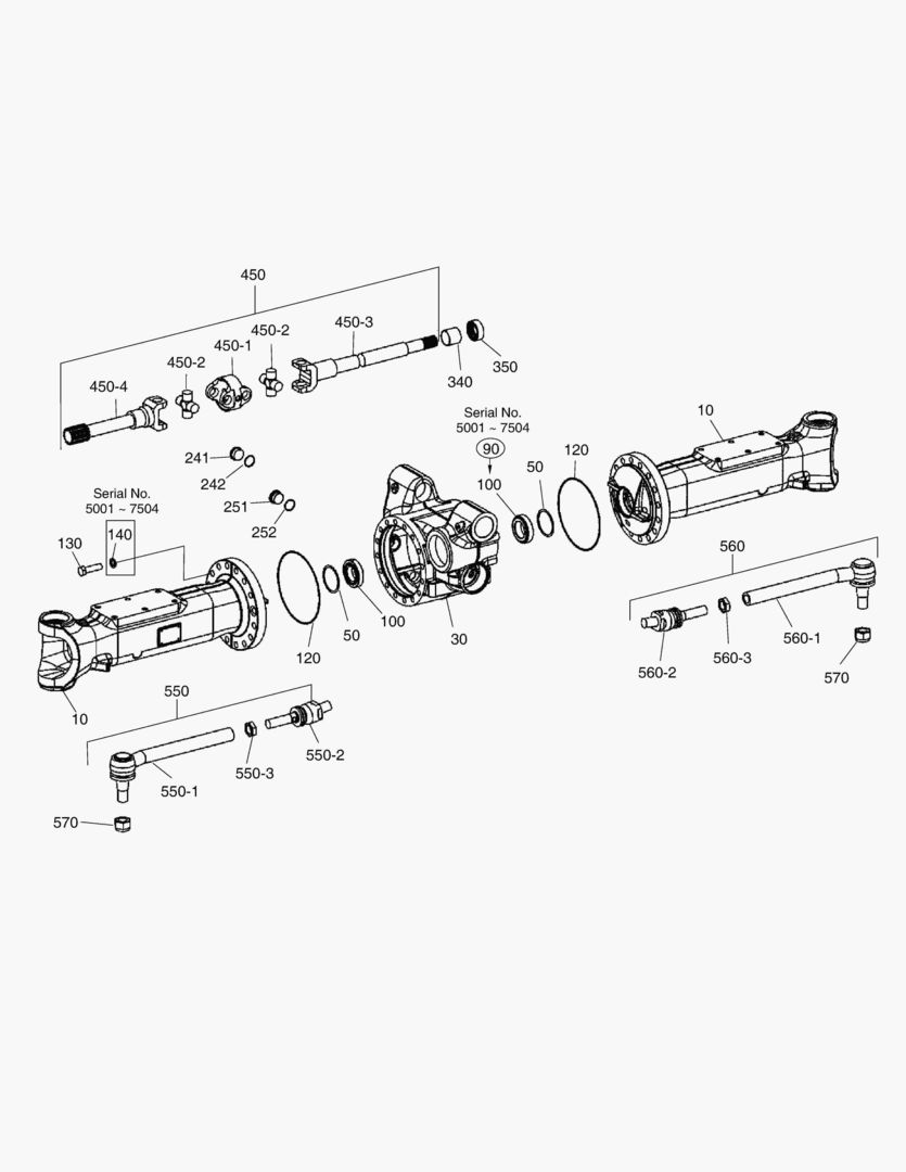 4500 AXLE CASING - FRONT AXLE [5001~8165]