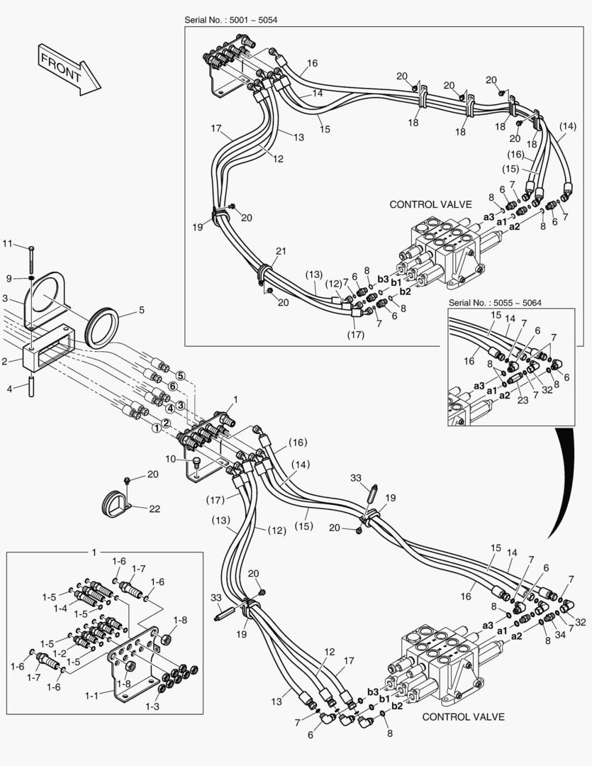 ТРУБОПРОВОД СЕРВОУПРАВЛЕНИЯ - 3 КАТУШКИ