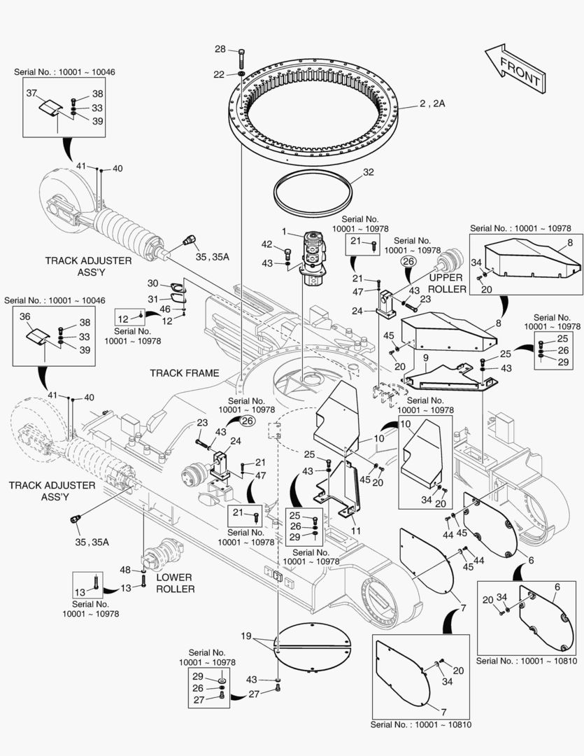 Схема КОМПЛЕКТУЮЩИЕ ГУСЕНИЦЫ