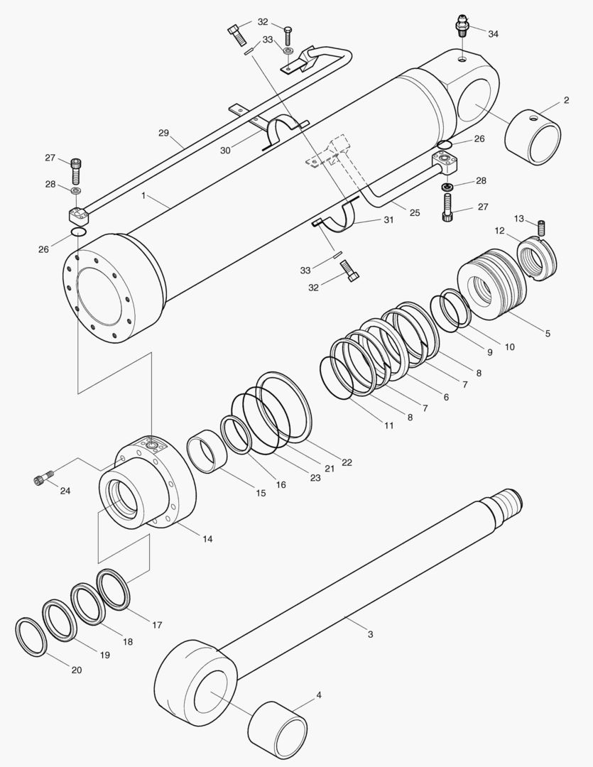 Спецтехника 4430 BOOM CYLINDER-R.H. [1~600] - главное фото