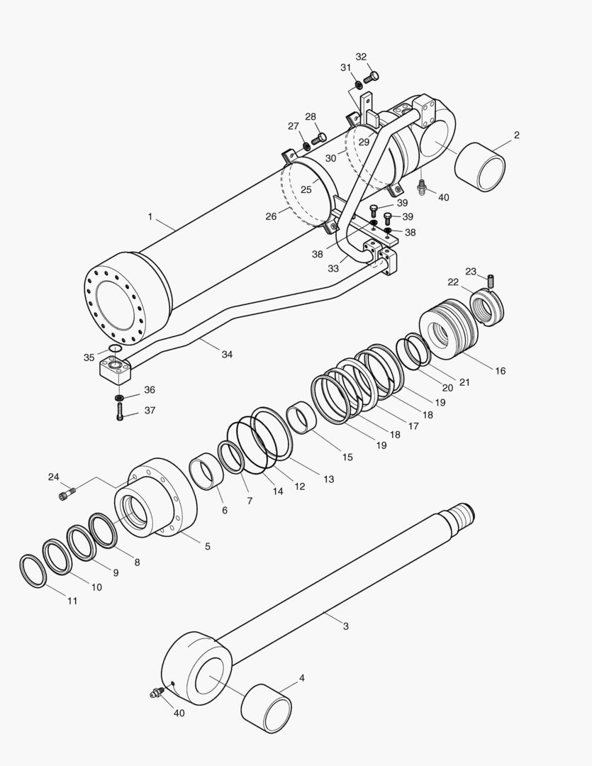 ЦИЛИНДР СТРЕЛЫ(ПРАВОСТОРОННИЙ)-ГИДРОЗАМОК