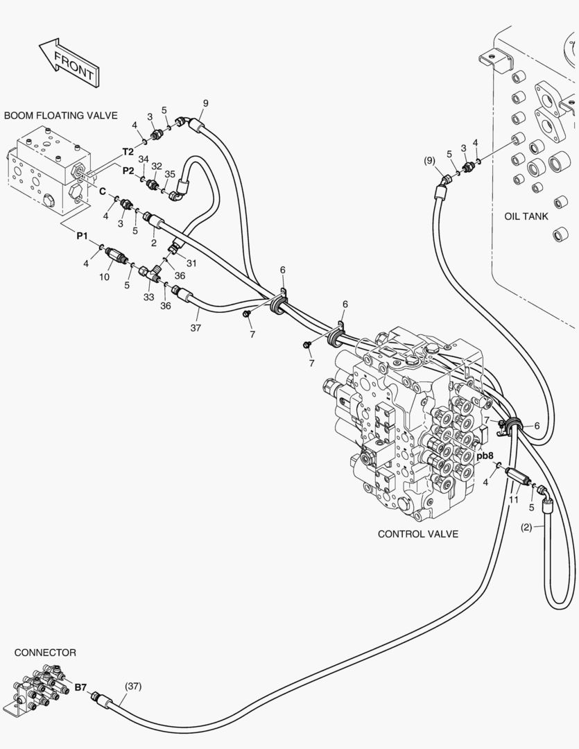 ТРУБОПРОВОД СЕРВОУПРАВЛЕНИЯ - СТРЕЛА ПЛАВАЮЩЕГО ТИПА