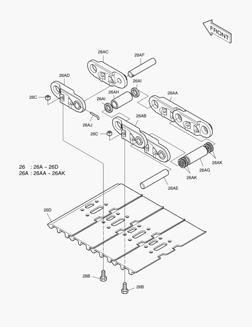 2150 TRACK SHOE ASS`Y-600G [1001~10051]