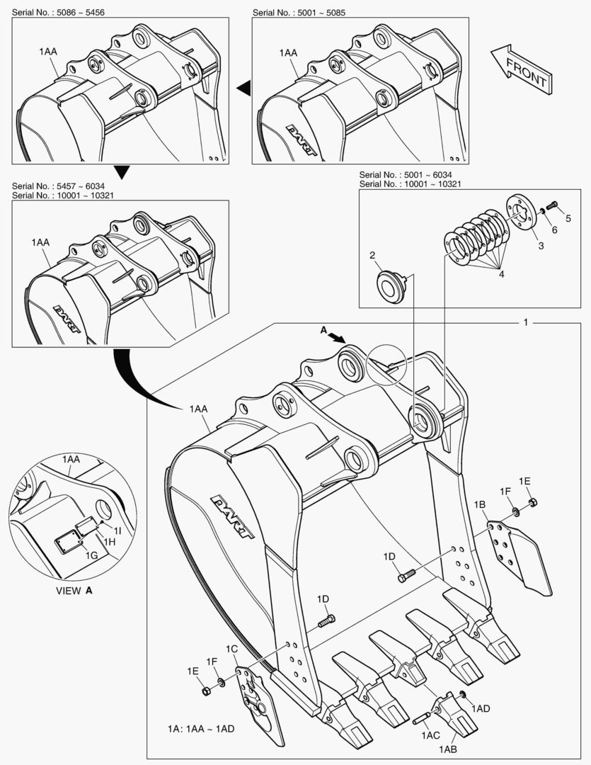 6710 BUCKET ASS`Y - 1.65mВі(54`) - SIDE PIN