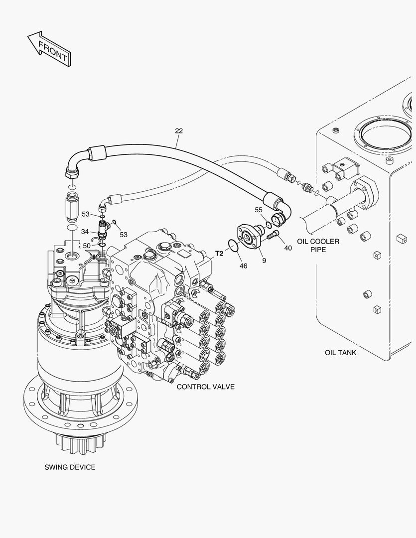1270 OIL COOLER PIPING(3) - SWING DEVICE
