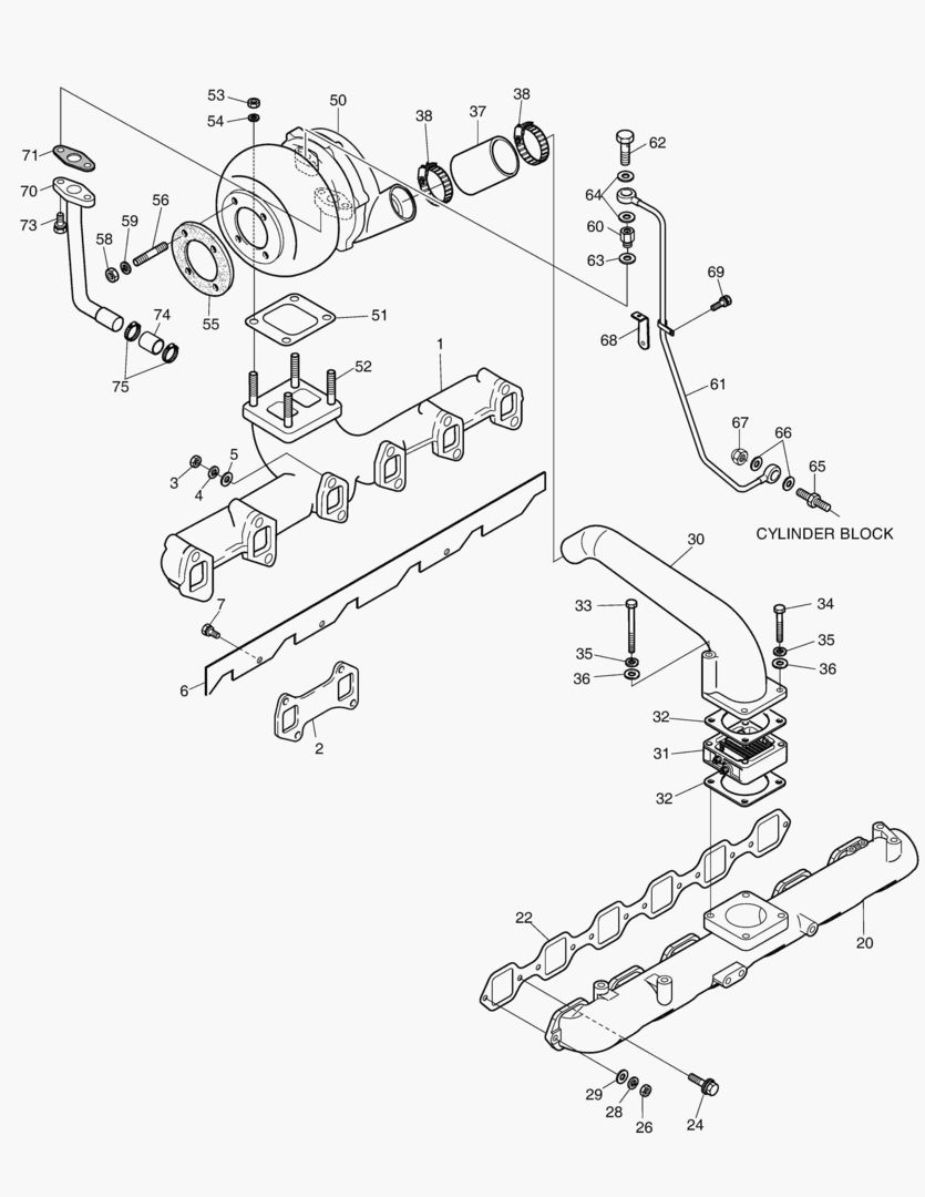 Схема 013 INTAKE & EXHAUST MANIFOLD