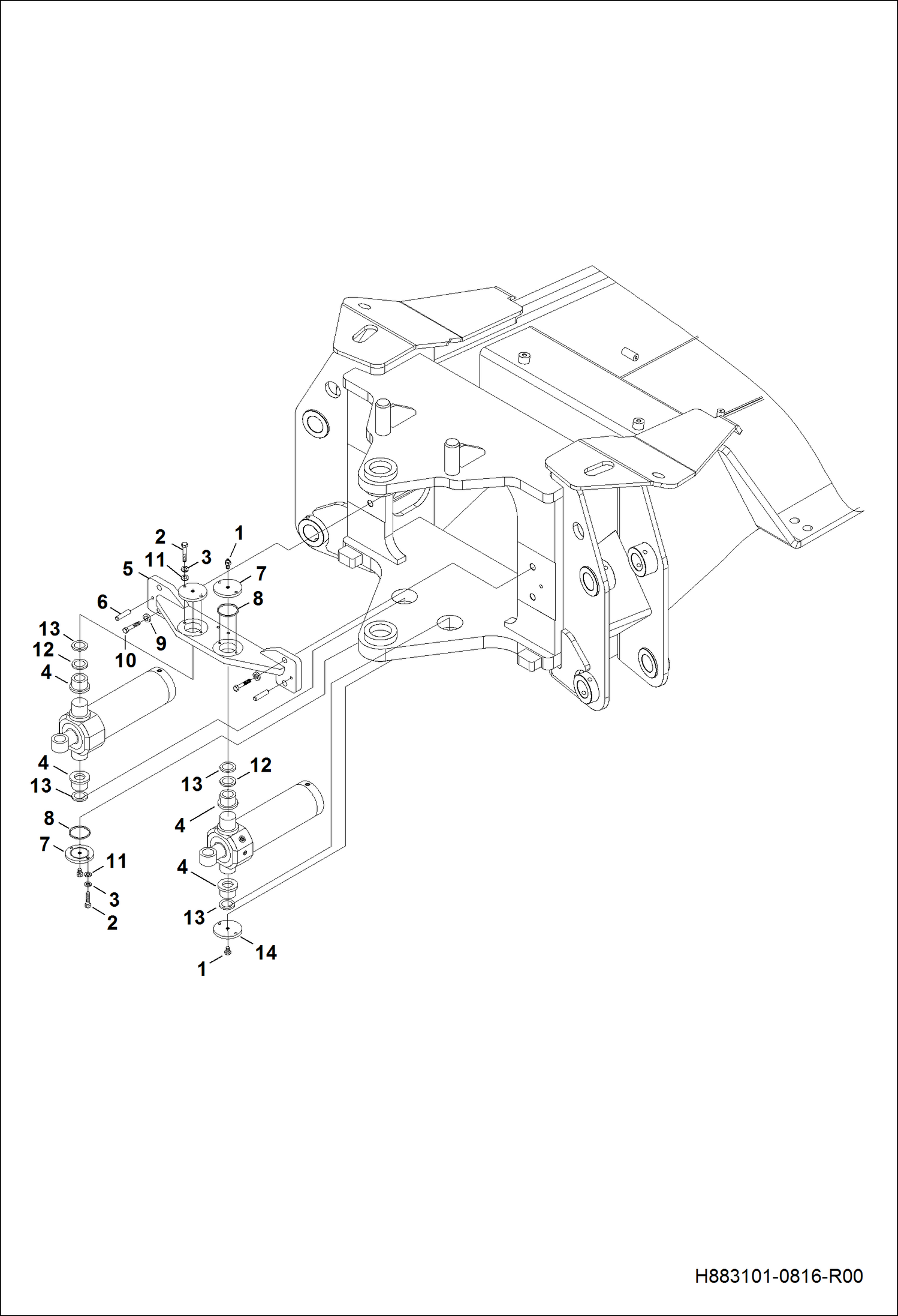 ШАССИ И СОЕДИНЕНИЯ ЦИЛИНДРОВ ПОВОРОТА