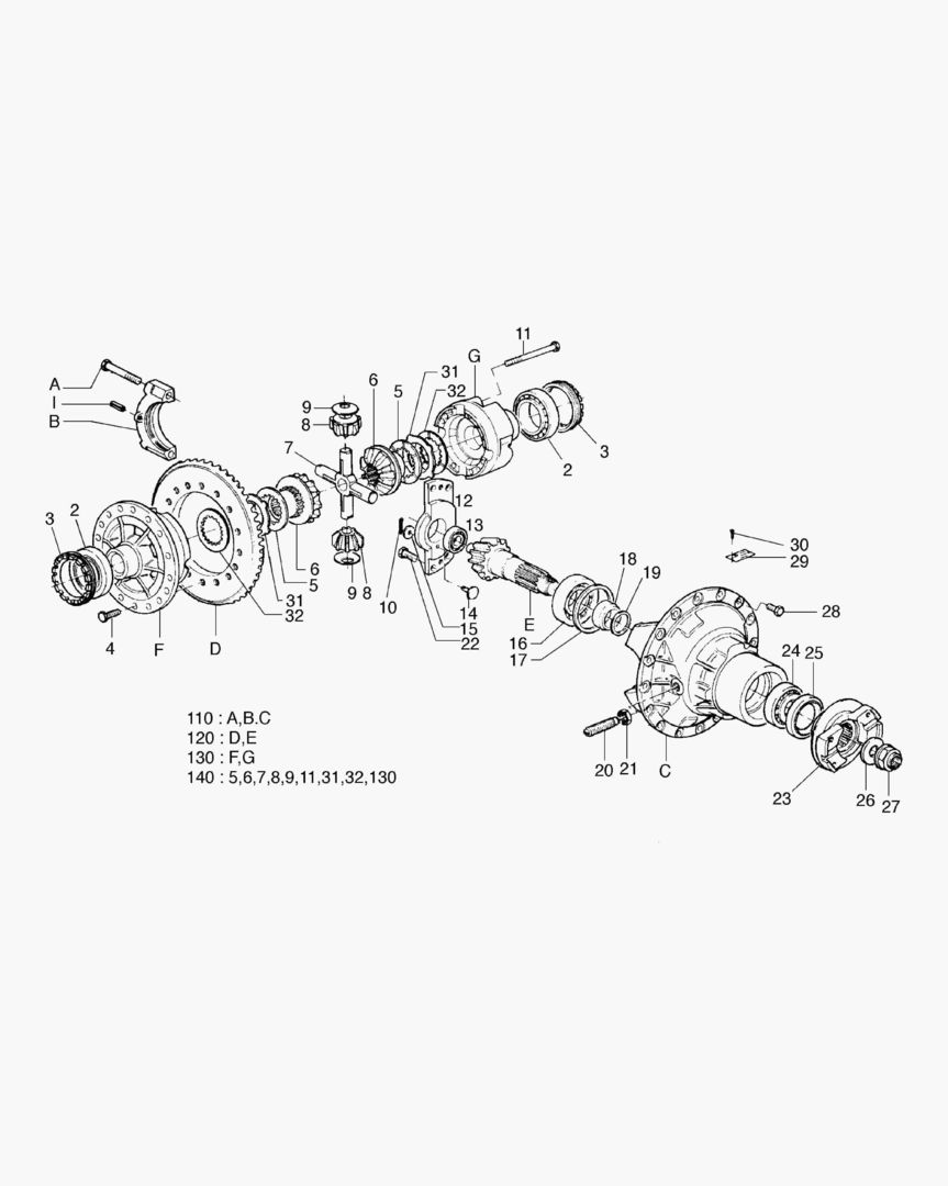 ЗАДНИИ ШЕСТЕРНИ ДИФФЕРЕНЦИАЛА В СБОРЕ