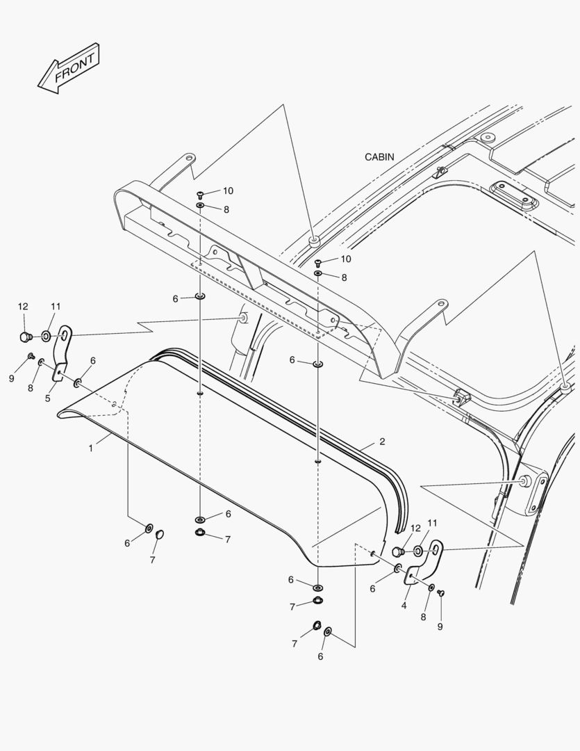 7190 RAIN SHIELD & LAMP MOUNTING