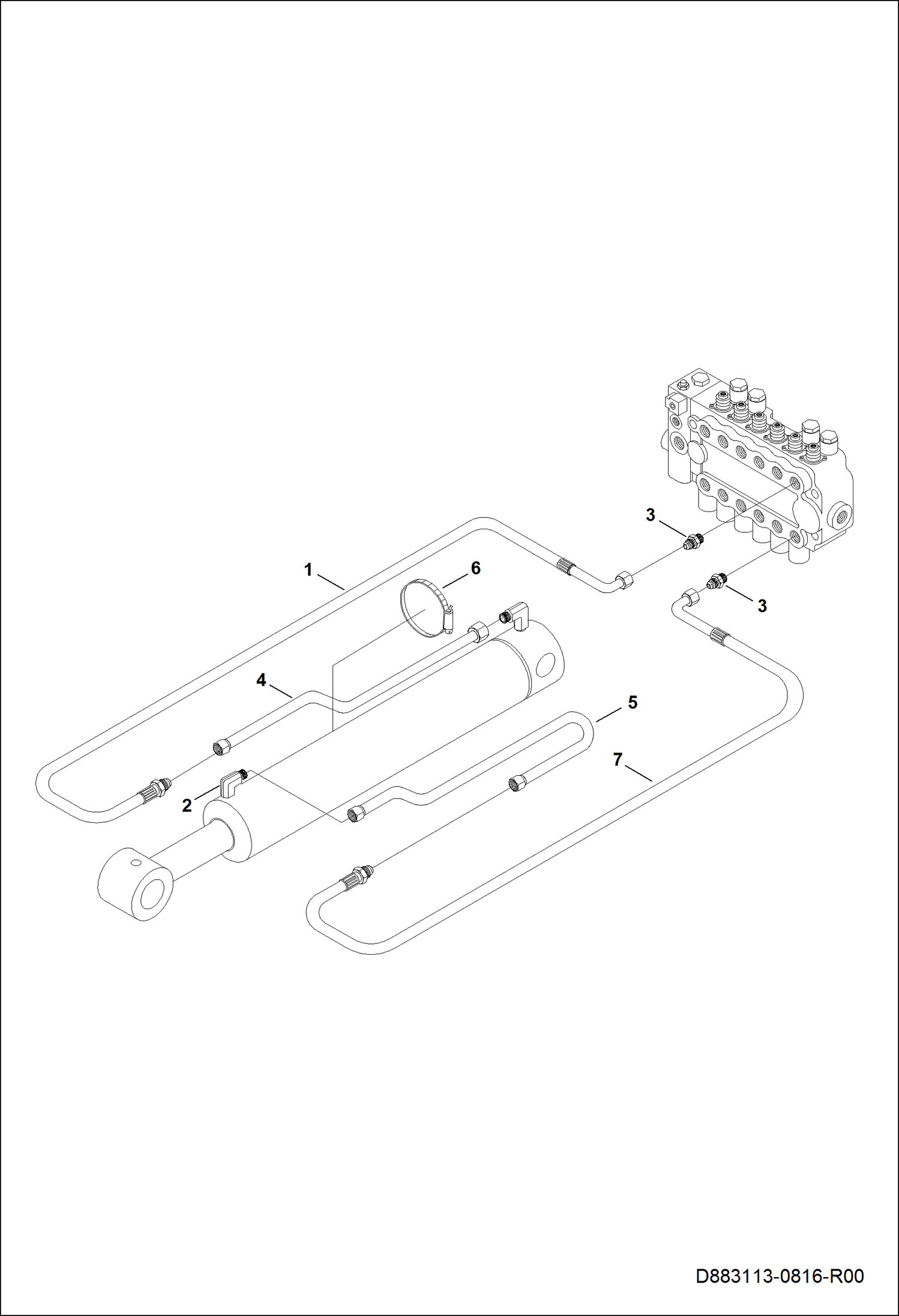 КОНТУР ЦИЛИНДРА ЗАДНЕЙ СТРЕЛЫ