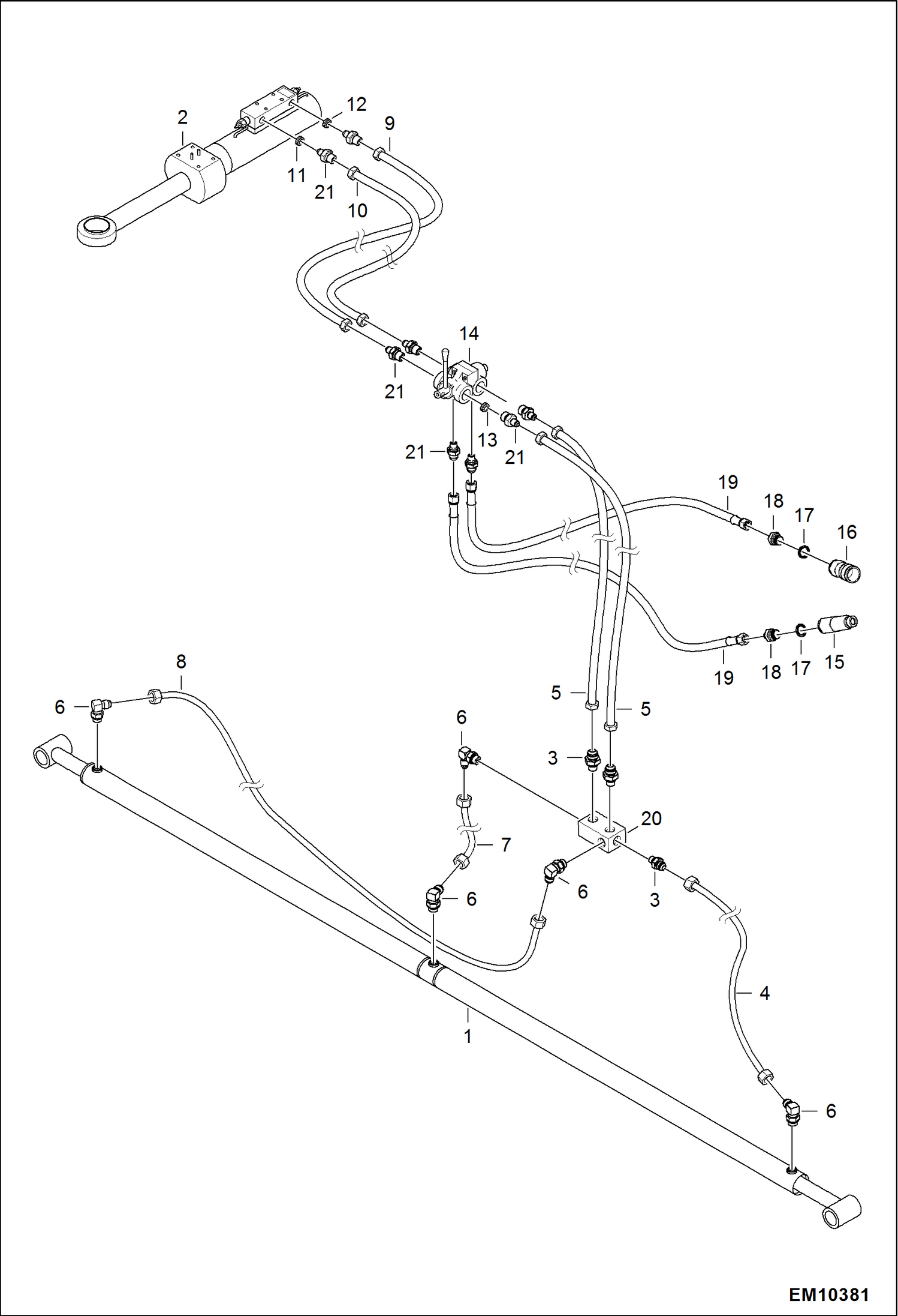 ОСНОВНАЯ ПЛАТФОРМА (СХЕМА ГИДРАВЛИЧЕСКОЙ СИСТЕМЫ) (СЕРИЙНЫЙ НОМЕР B35R00101, B3BP00101 И ВЫШЕ)
