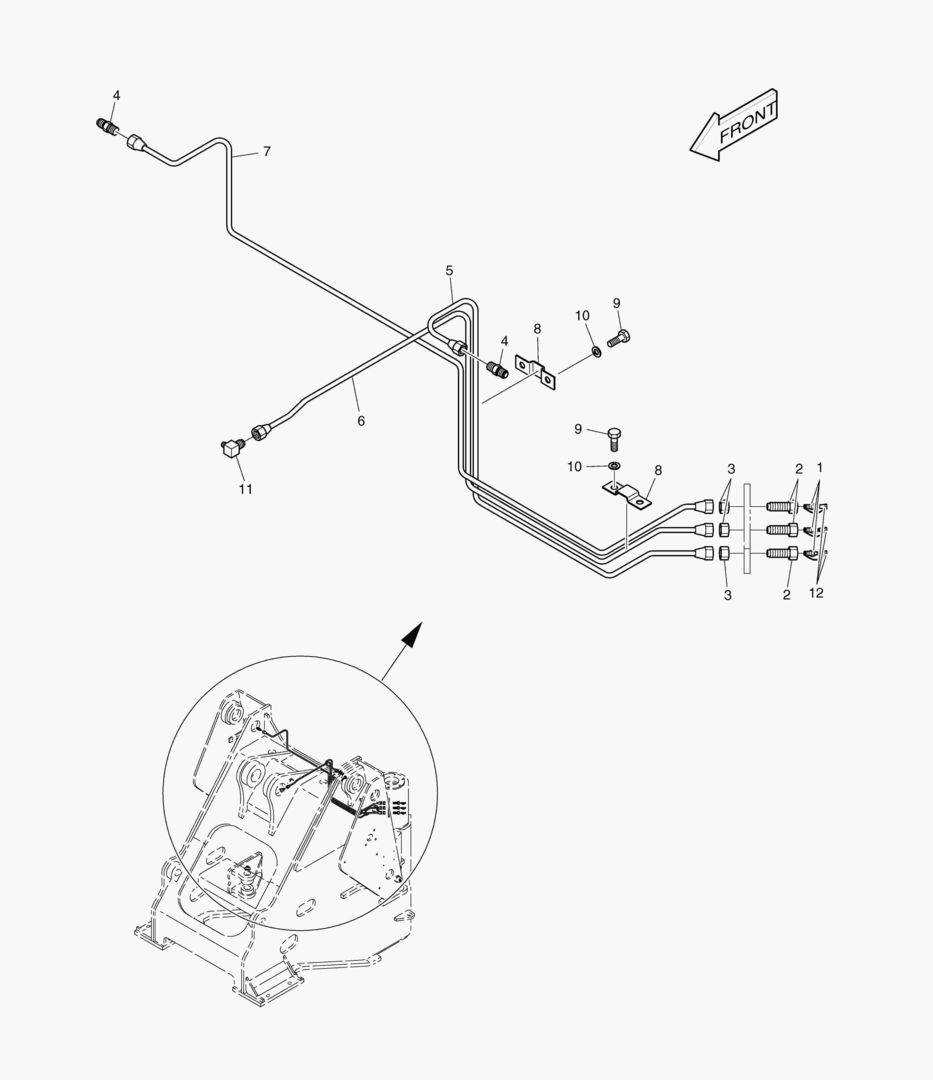 ПЕРЕДНИЙ ТРУБОПРОВОД СМАЗОЧНОЙ СИСТЕМЫ