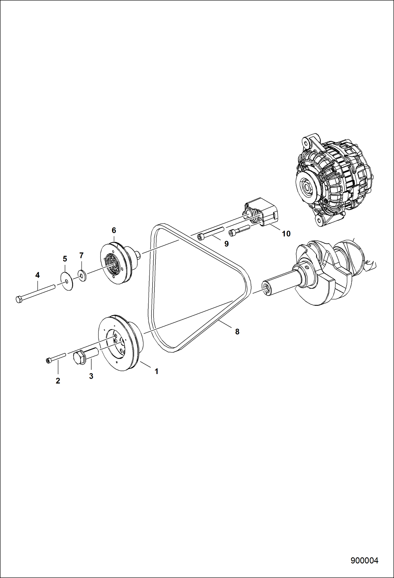 ДВИГАТЕЛЬ, ПРИВОДНОЙ ШКИВ И РЕМЕНЬ ПРИВОДА