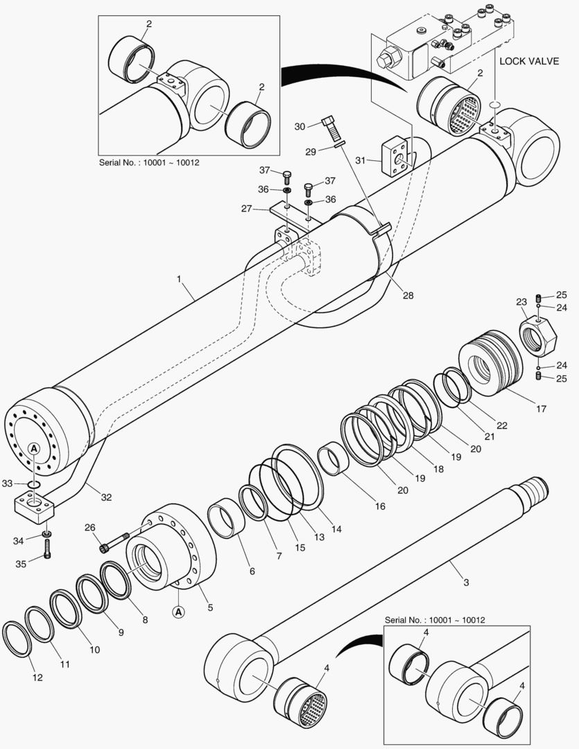 ЦИЛИНДР СТРЕЛЫ(ЛЕВОСТОРОННИЙ)-ГИДРОЗАМОК
