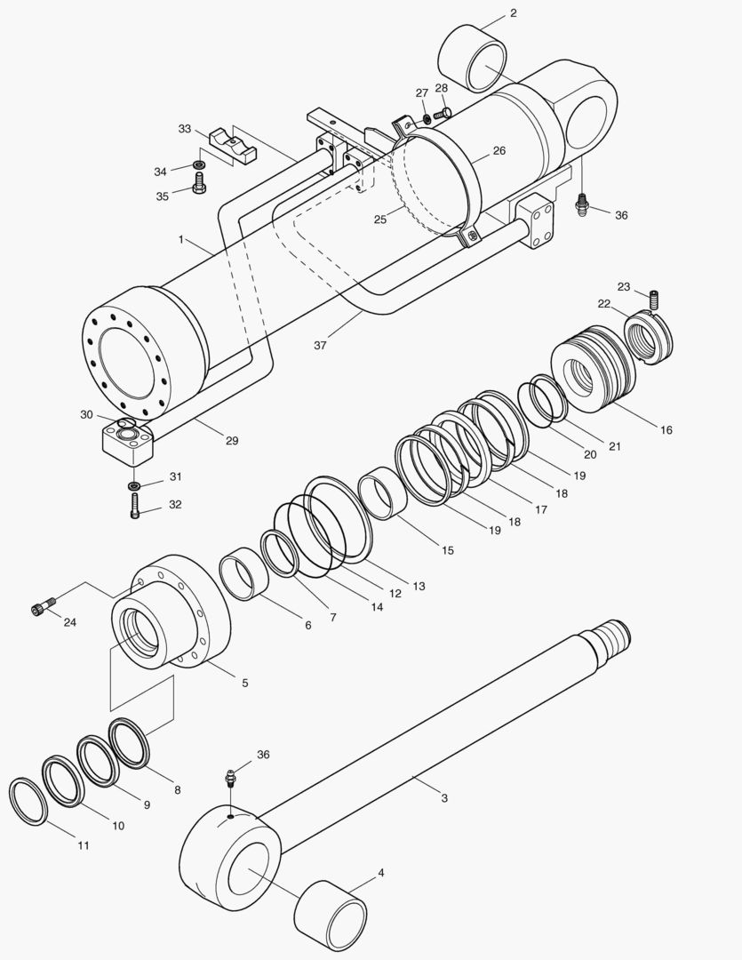 ЦИЛИНДР СТРЕЛЫ(ЛЕВОСТОРОННИЙ)-ГИДРОЗАМОК