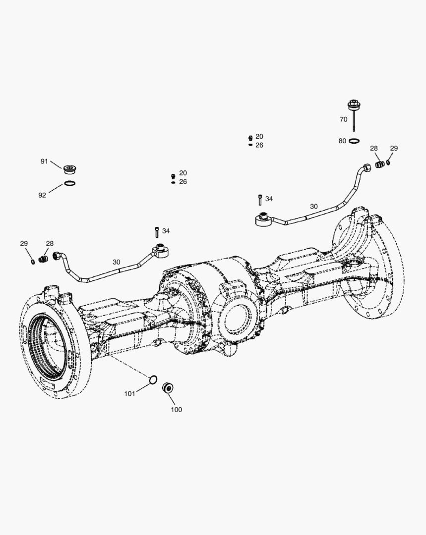 Спецтехника 3420 AXLE PIPING - REAR AXLE [5001~10012]