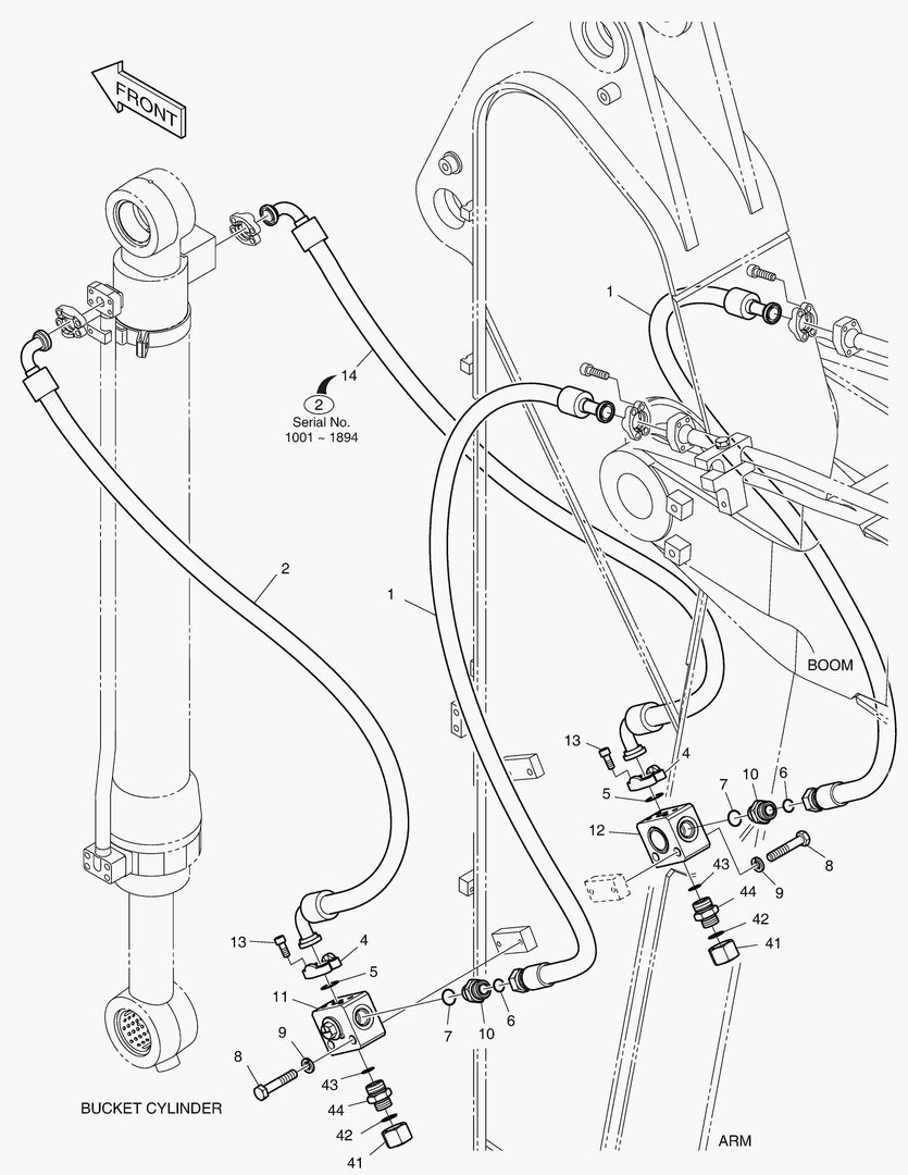 ГИДРОСИСТЕМА РУКОЯТИ - РУКОЯТЬ 2.4 м(ГРЕЙФЕРНЫЙ КОВШ)