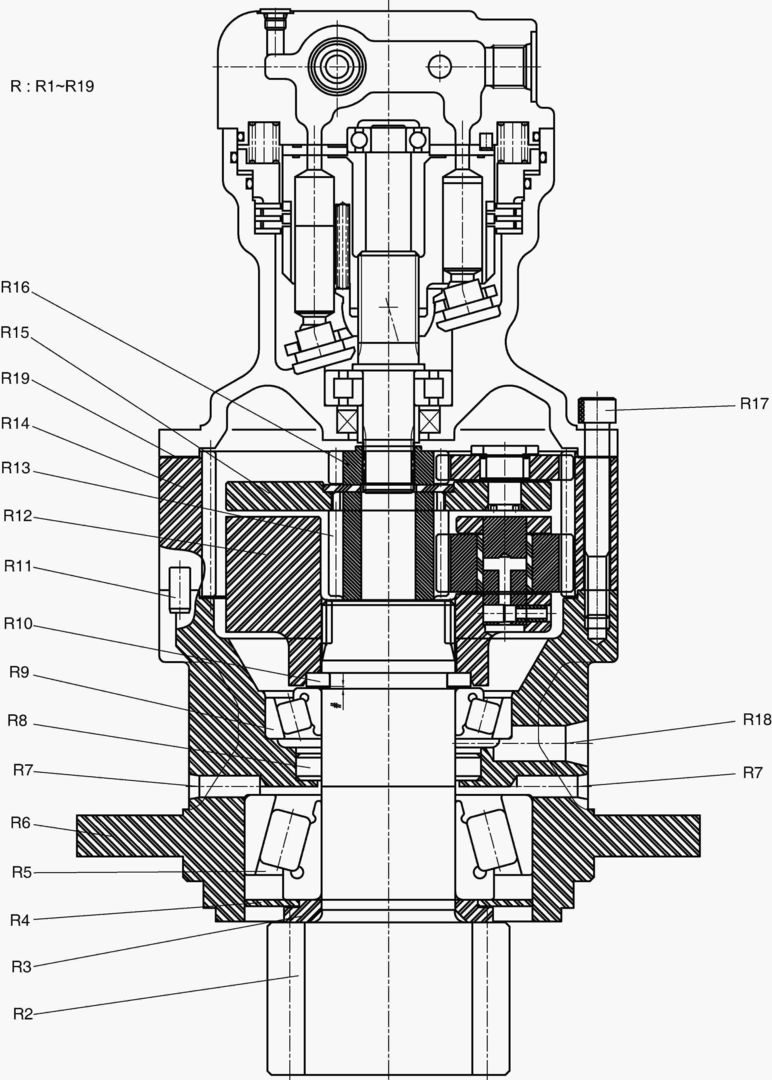 Схема 4140 SWING MOTOR&REDUCER ASS`Y