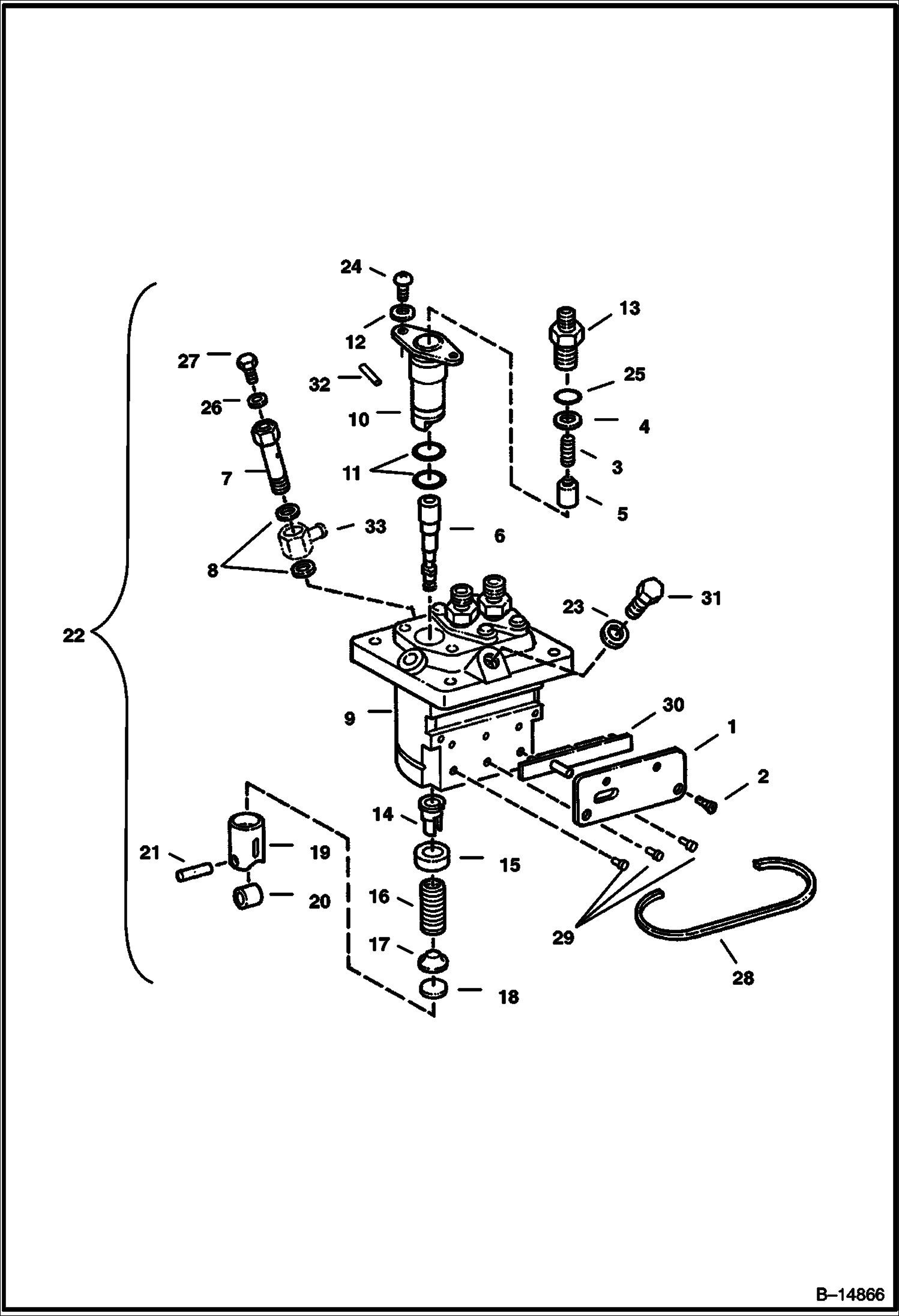 Схема НАСОС ВПРЫСКА (KUBOTA D722)