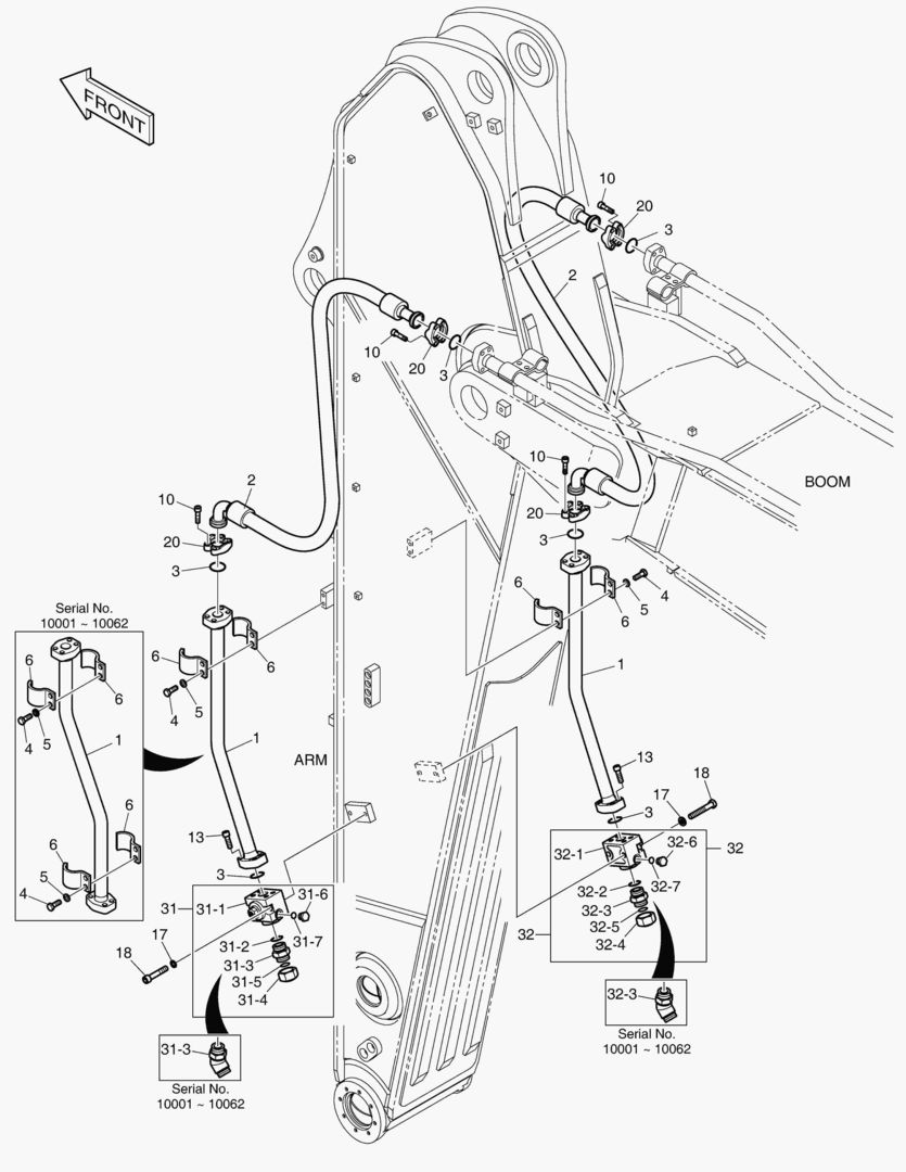 6230 ARM PIPING - ONE & TWO WAY (ARM 3.35m)