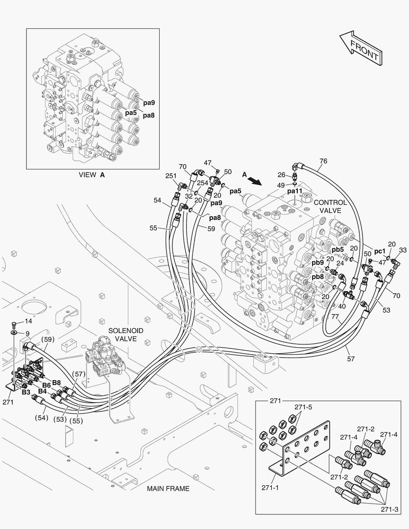 1330 PILOT PIPING(3) - ARM & BUCKET
