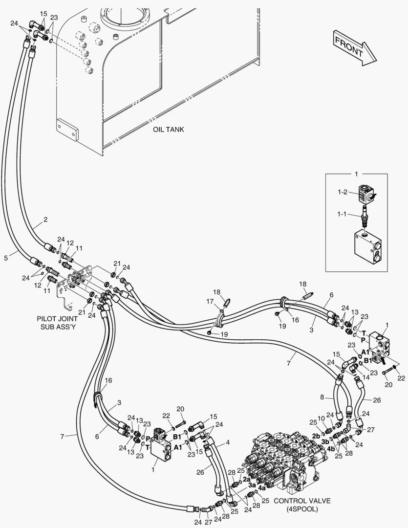 ТРУБОПРОВОД СЕРВОУПРАВЛЕНИЯ - 4 КАТУШКИ