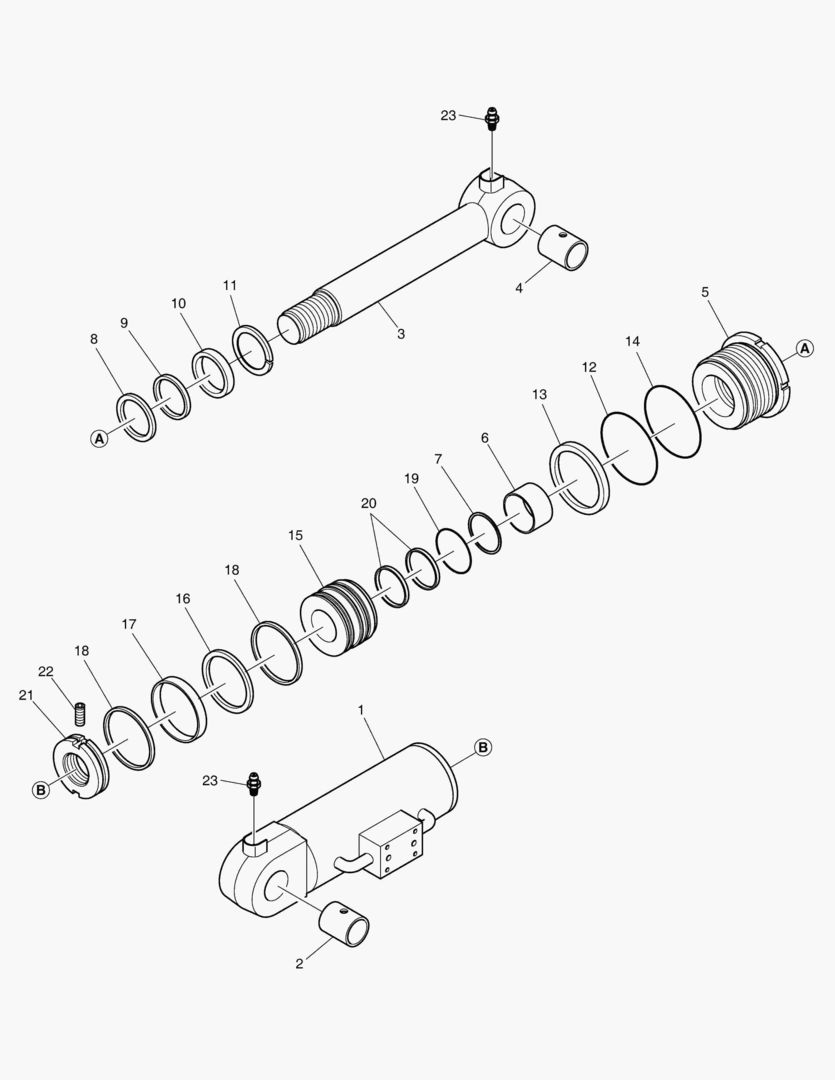 ЦИЛИНДР БУЛЬДОЗЕРА - ПРАВОСТОРОННИЙ(ПРЕДОХРАНИТЕЛЬНЫЙ)