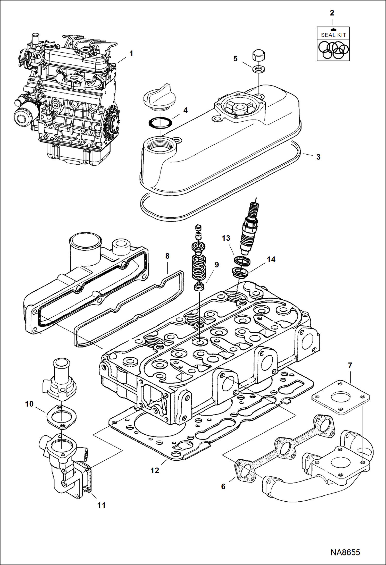 ДВИГАТЕЛЬ И КОМПЛЕКТ ДЕТАЛЕЙ ВЕРХНЕГО УПЛОТНИТЕЛЬНОГО КОЛЬЦА