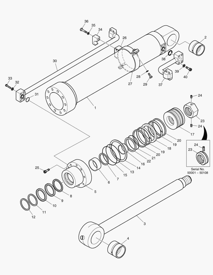 ЦИЛИНДР КОВША - РУКОЯТЬ 2.9 м